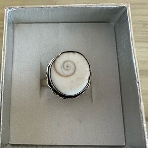 💕 Shiva Eye Sterling Silver overlay Ring Handmade Minimalist Victorian Style‎